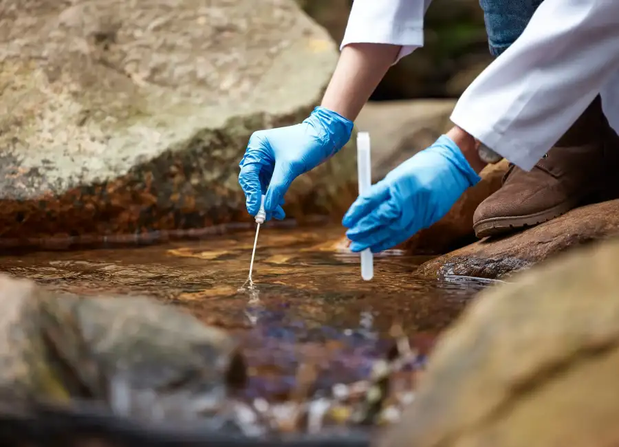 scientist-sampling-water-from-stream-in-nature-2026-01-09-09-45-16-utc